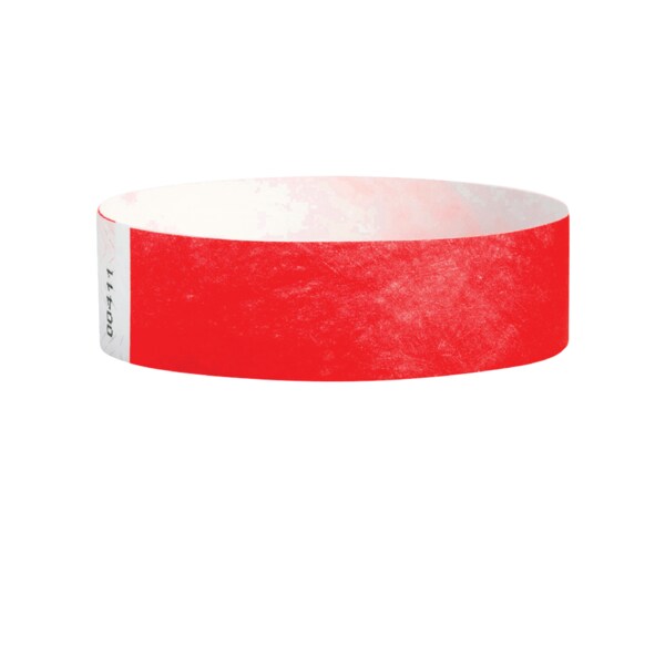 Wristband - Tyvek - Adult Blank 3/4" x 10" Red